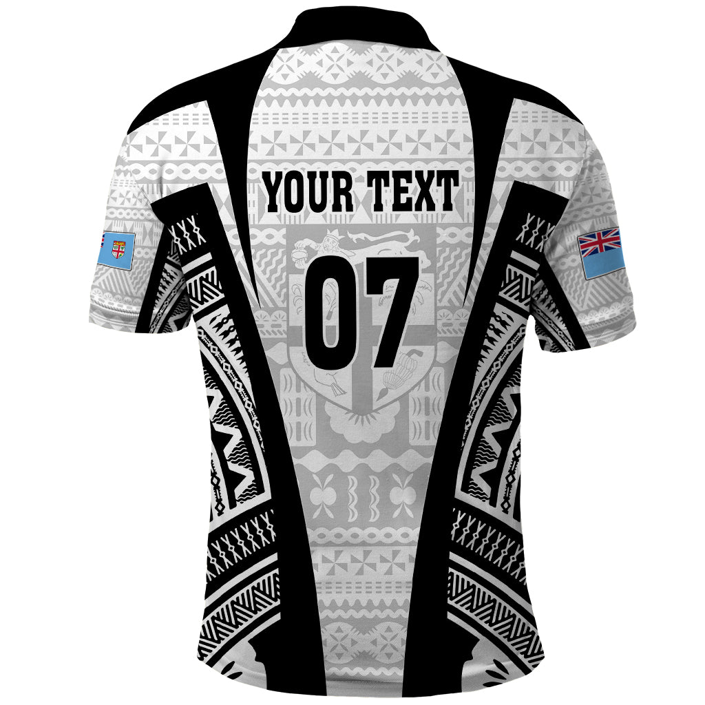Personalised Fiji Rugby Polo Shirt 2023 World Cup History Makers - White Ver LT7 - Polynesian Pride