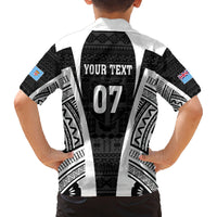 Personalised Fiji Rugby Family Matching Puletasi Dress and Hawaiian Shirt 2023 World Cup History Makers - Black Ver LT7 - Polynesian Pride