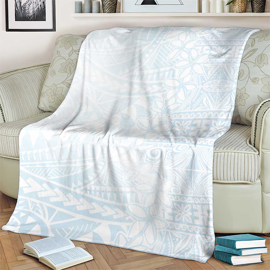 White Sunday Blanket Plumeria Tatau Mix Tapa