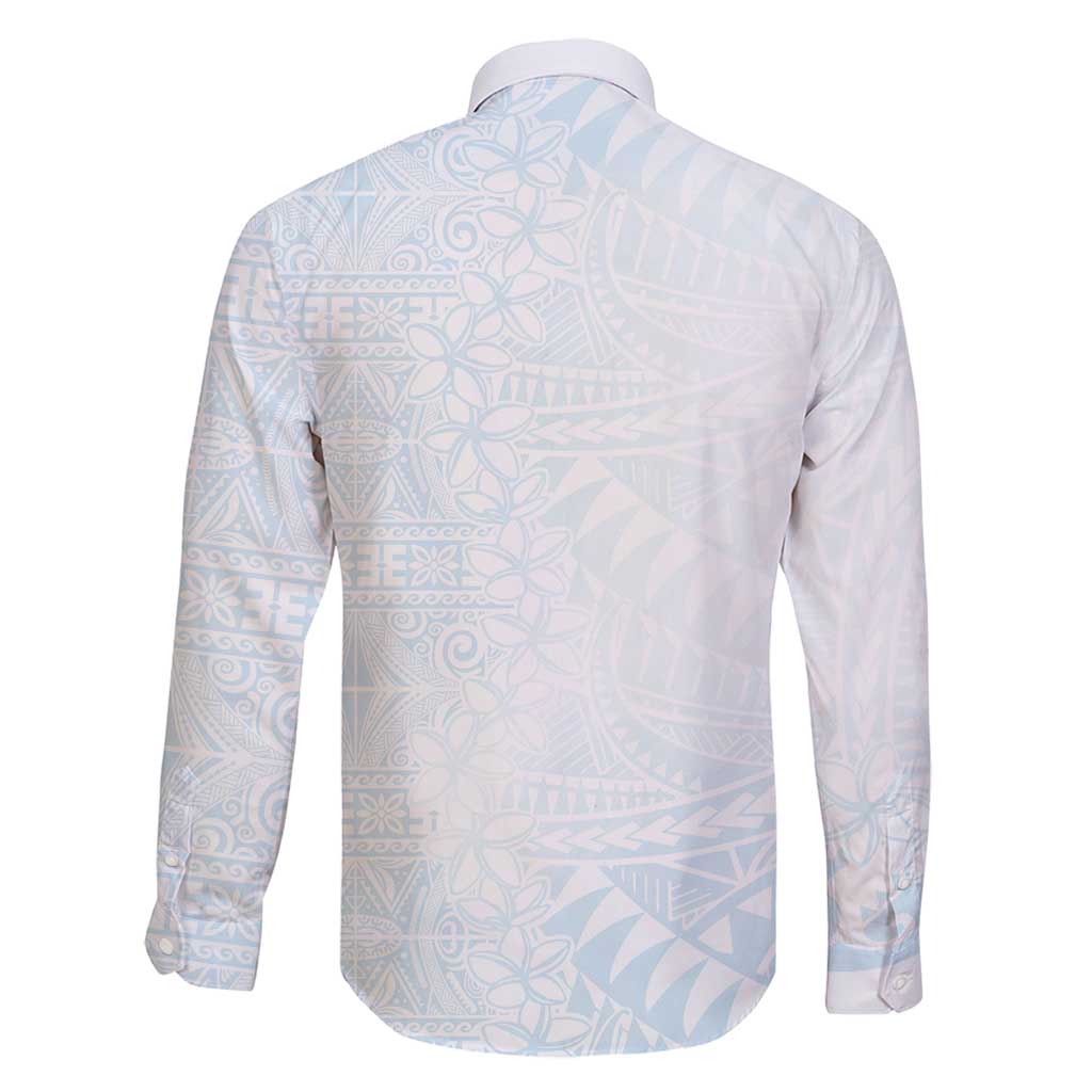 White Sunday Family Matching Mermaid Dress and Hawaiian Shirt Plumeria Tatau Mix Tapa