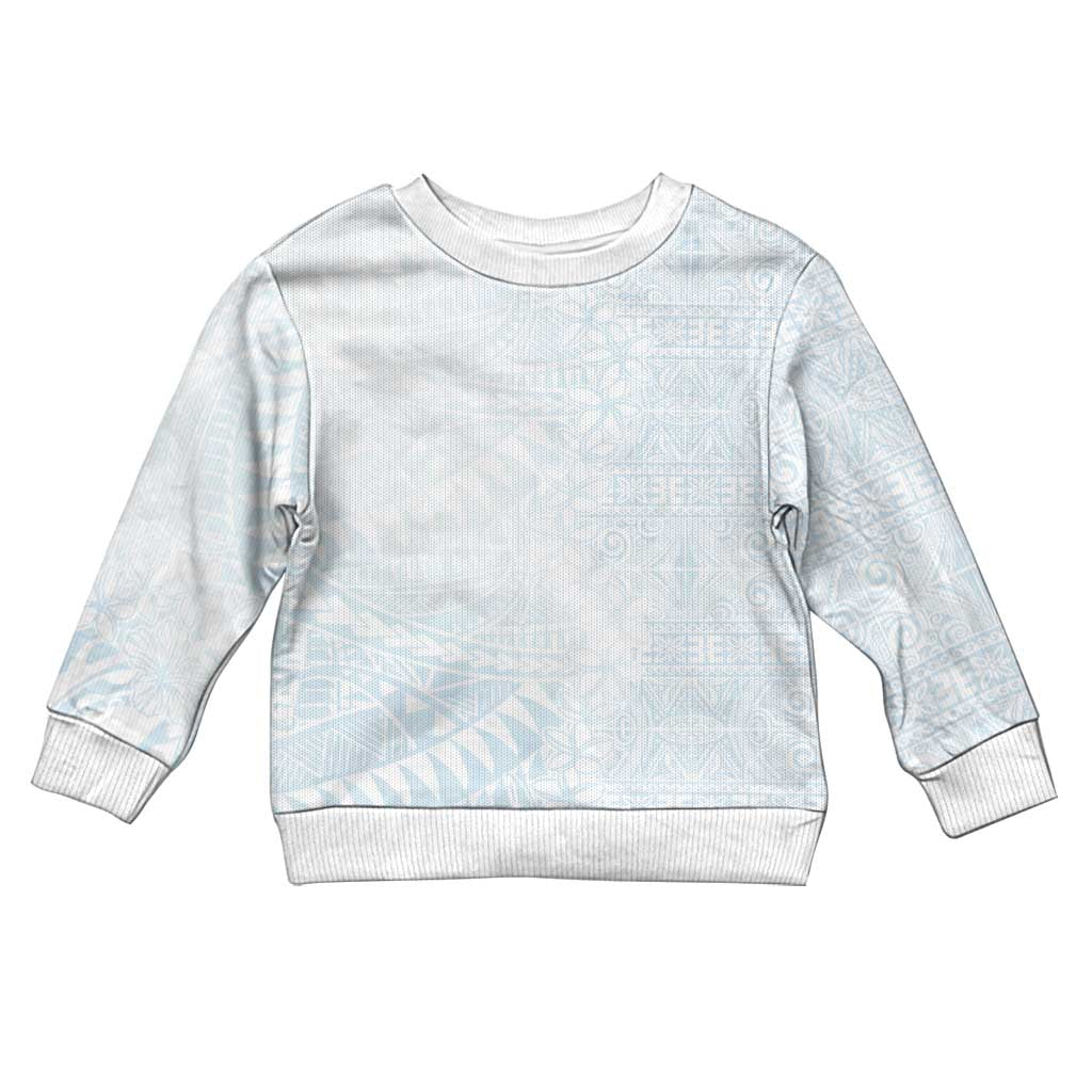 White Sunday Kid Ugly Christmas Sweater Plumeria Tatau Mix Tapa LT7 Kid White - Polynesian Pride
