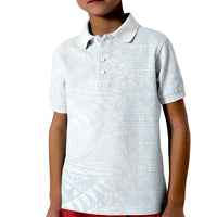 White Sunday Kid Polo Shirt Plumeria Tatau Mix Tapa