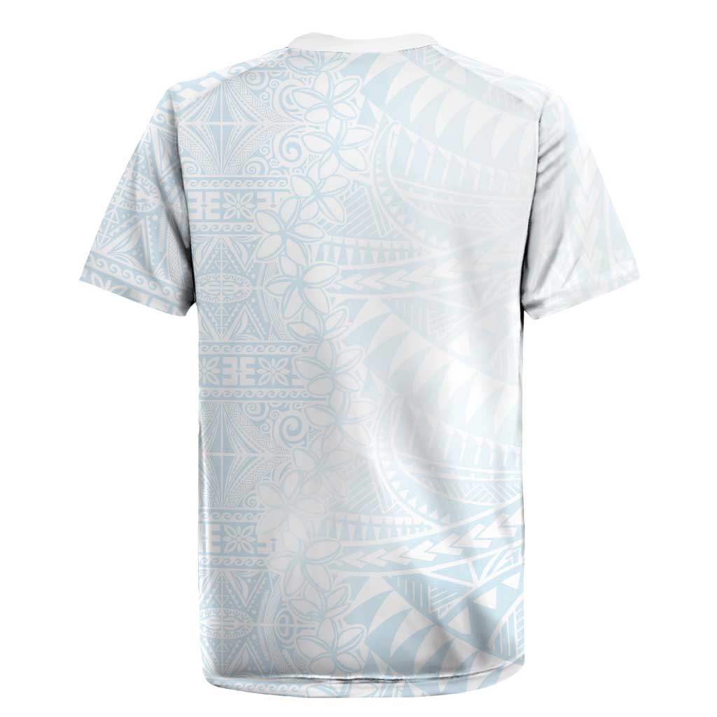 White Sunday Rugby Jersey Plumeria Tatau Mix Tapa