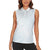 White Sunday Women Sleeveless Polo Shirt Plumeria Tatau Mix Tapa