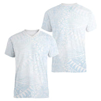 White Sunday Women V-Neck T-Shirt Plumeria Tatau Mix Tapa