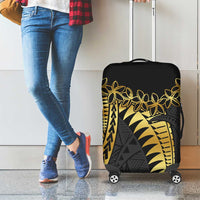 Polynesia Luggage Cover Black & Gold Fancy Plumeria LT7 - Polynesian Pride