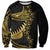 Polynesia Sweatshirt Black & Gold Fancy Plumeria