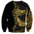 Polynesia Sweatshirt Black & Gold Fancy Plumeria