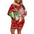 Hawaii Christmas Mele Kalikimaka Family Matching Off Shoulder Short Dress and Hawaiian Shirt Santa Claus LT7 Mom's Dress Red - Polynesian Pride