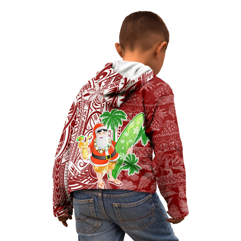 Hawaii Christmas Mele Kalikimaka Kid Hoodie Santa Claus LT7 - Polynesian Pride