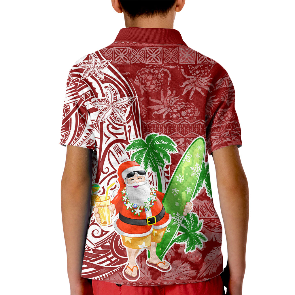 Hawaii Christmas Mele Kalikimaka Kid Polo Shirt Santa Claus LT7 - Polynesian Pride
