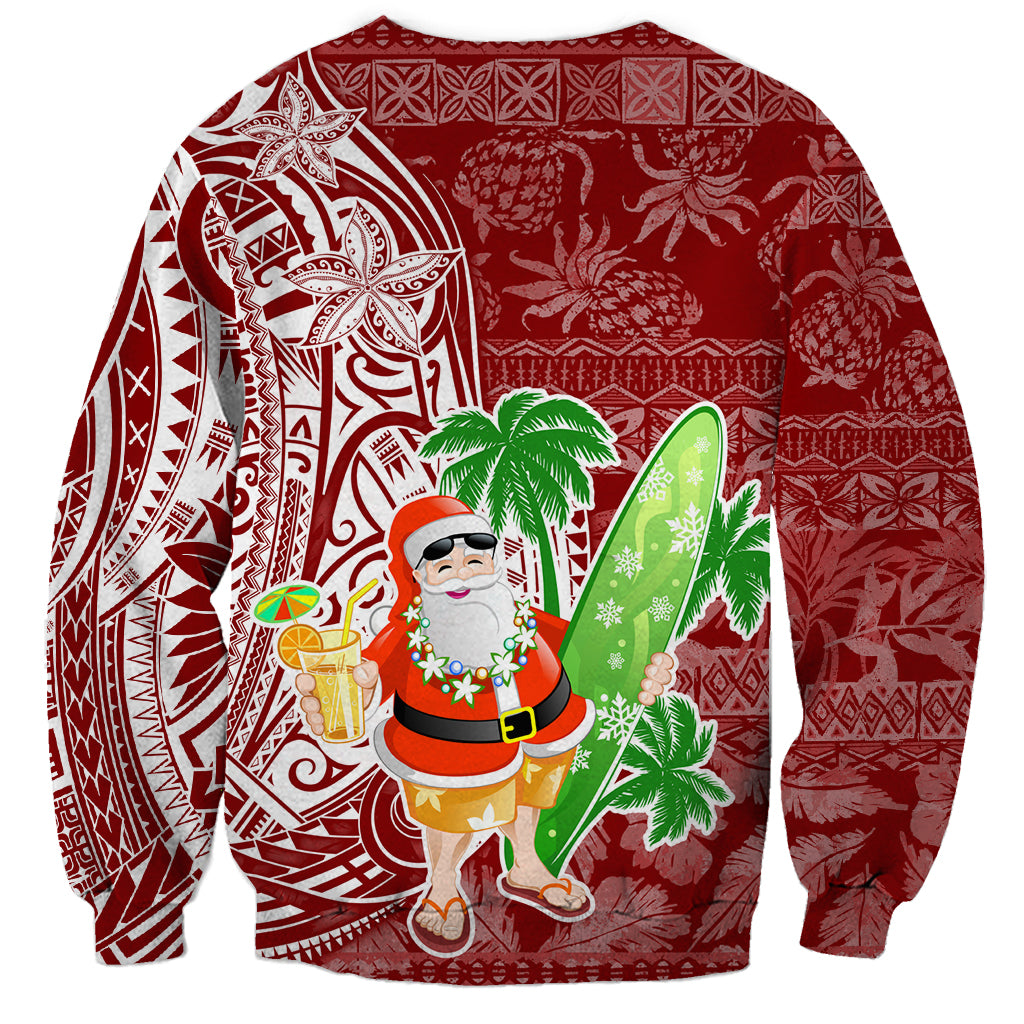 Hawaii Christmas Mele Kalikimaka Sweatshirt Santa Claus LT7 - Polynesian Pride