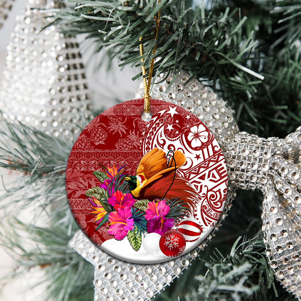 Papua New Guinea Christmas Ceramic Ornament Bird-of-Paradise Special LT7 - Polynesian Pride