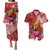 Papua New Guinea Christmas Couples Matching Puletasi Dress and Hawaiian Shirt Bird-of-Paradise Special LT7 Red - Polynesian Pride