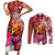 Papua New Guinea Christmas Couples Matching Short Sleeve Bodycon Dress and Long Sleeve Button Shirt Bird-of-Paradise Special LT7 Red - Polynesian Pride