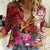 Papua New Guinea Christmas Women Casual Shirt Bird-of-Paradise Special LT7 Female Red - Polynesian Pride