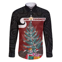 Personalised New Zealand Maori Christmas Family Matching Long Sleeve Bodycon Dress and Hawaiian Shirt Xmas Fern Mix Kowhawhai