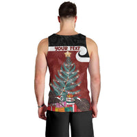 Personalised New Zealand Maori Christmas Men Tank Top Xmas Fern Mix Kowhawhai