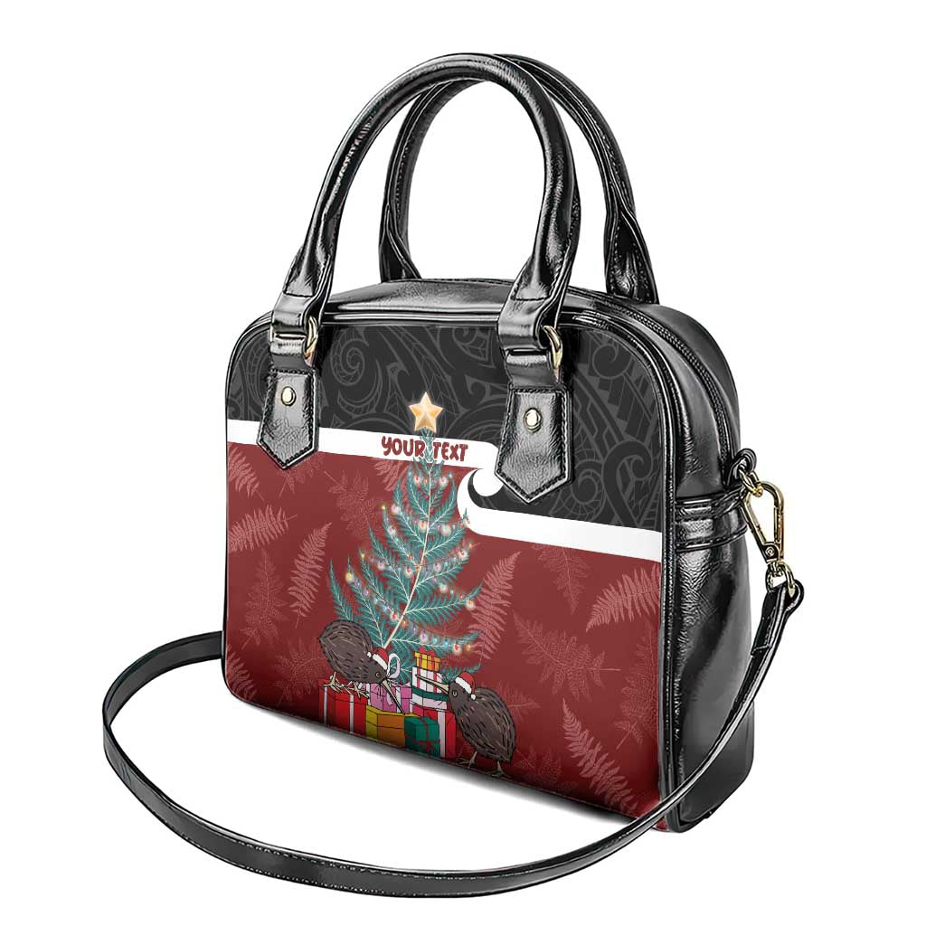 Personalised New Zealand Maori Christmas Shoulder Handbag Xmas Fern Mix Kowhawhai