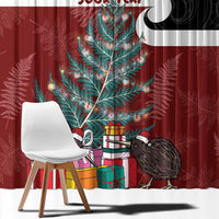 Personalised New Zealand Maori Christmas Window Curtain Xmas Fern Mix Kowhawhai