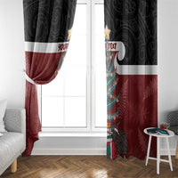 Personalised New Zealand Maori Christmas Window Curtain Xmas Fern Mix Kowhawhai