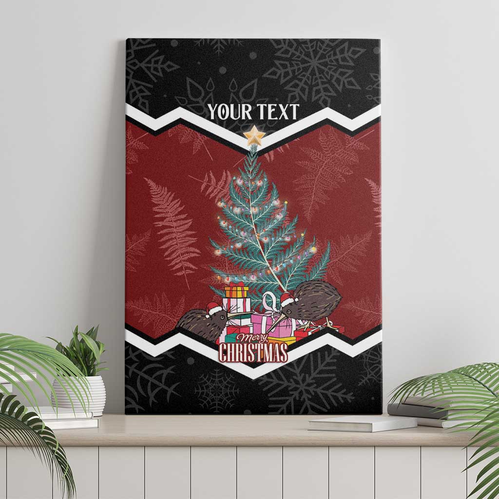 Personalised New Zealand Christmas Canvas Wall Art Xmas Fern and Kiwi Birds
