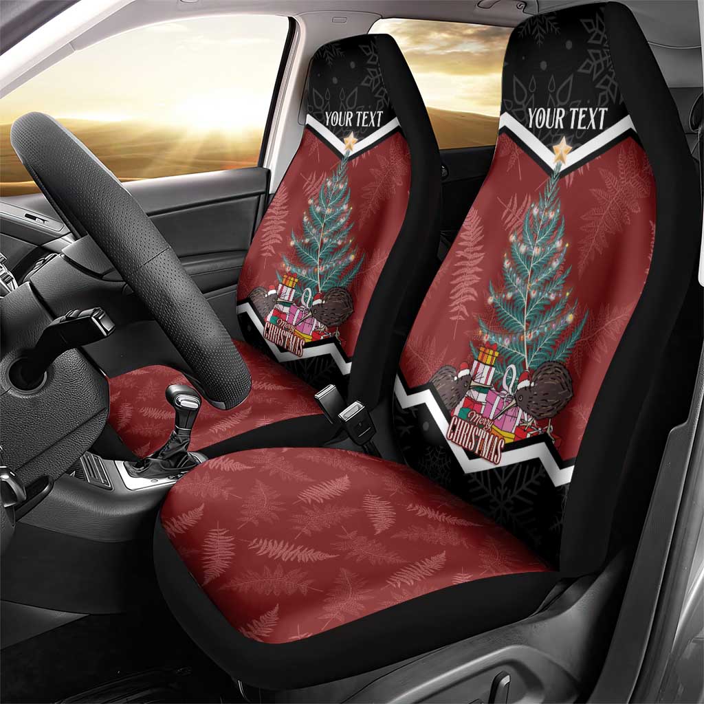 Personalised New Zealand Christmas Car Seat Cover Xmas Fern and Kiwi Birds