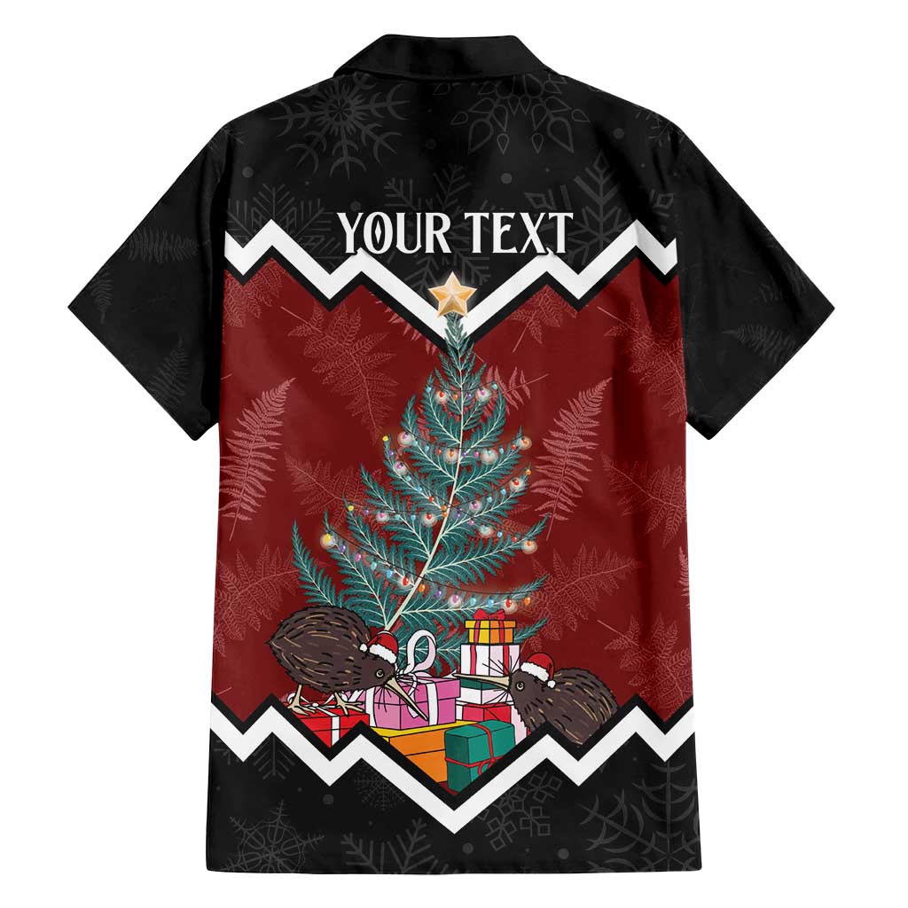 Personalised New Zealand Christmas Family Matching Tank Maxi Dress and Hawaiian Shirt Xmas Fern and Kiwi Birds