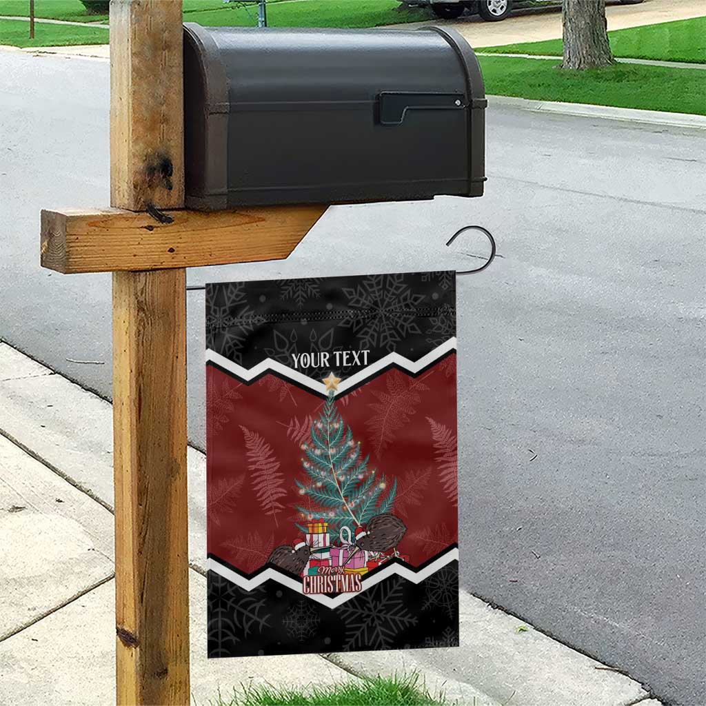 Personalised New Zealand Christmas Garden Flag Xmas Fern and Kiwi Birds