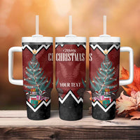 Personalised New Zealand Christmas Tumbler With Handle Xmas Fern and Kiwi Birds