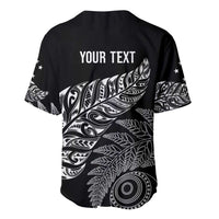 Aotearoa Personalized Lawn Bowls Maori Baseball Jersey New Zealand Black Tribal Silver Fern - Polynesian Pride