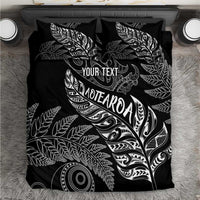 Aotearoa Personalized Lawn Bowls Maori Bedding Set New Zealand Black Tribal Silver Fern - Polynesian Pride