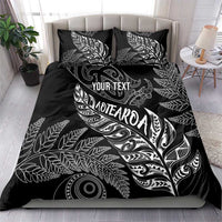 Aotearoa Personalized Lawn Bowls Maori Bedding Set New Zealand Black Tribal Silver Fern - Polynesian Pride