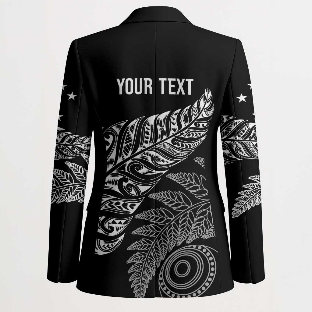 Aotearoa Personalized Lawn Bowls Maori Blazer New Zealand Black Tribal Silver Fern - Polynesian Pride