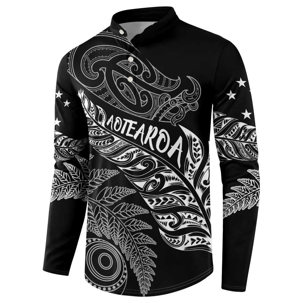 Aotearoa Personalized Lawn Bowls Maori Button Sweatshirt New Zealand Black Tribal Silver Fern - Polynesian Pride