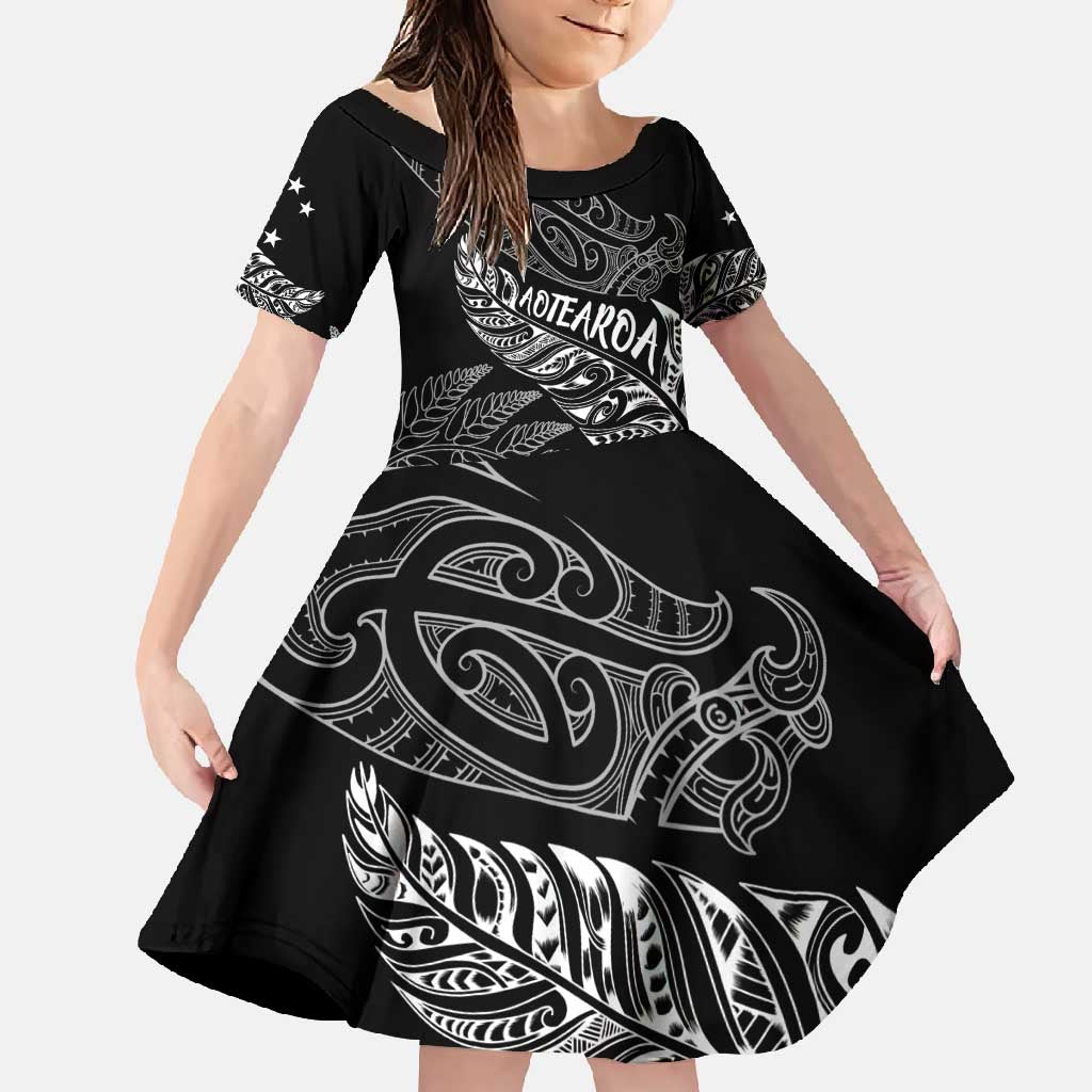 Aotearoa Personalized Lawn Bowls Maori Family Matching Mermaid Dress and Hawaiian Shirt New Zealand Black Tribal Silver Fern - Polynesian Pride