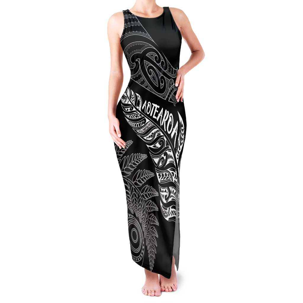 Aotearoa Personalized Lawn Bowls Maori Family Matching Tank Maxi Dress and Hawaiian Shirt New Zealand Black Tribal Silver Fern - Polynesian Pride
