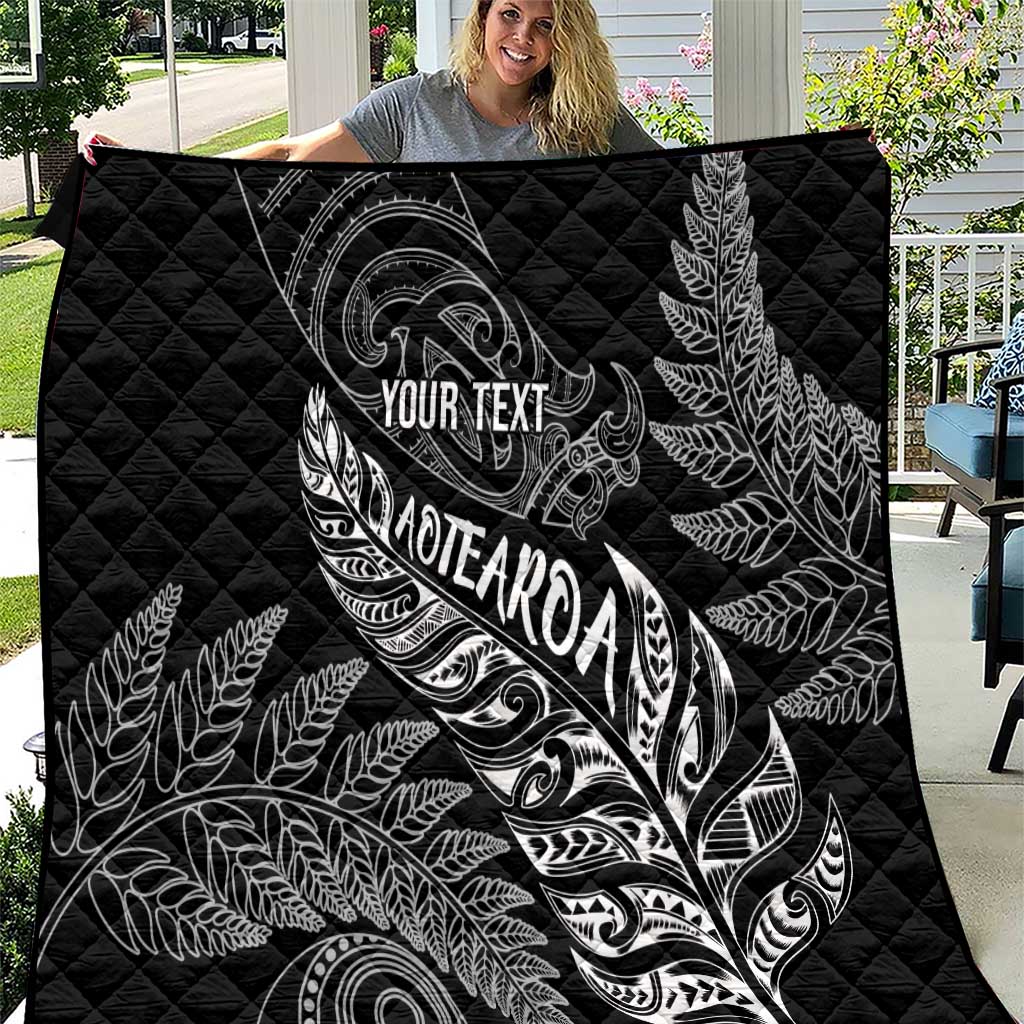 Aotearoa Personalized Lawn Bowls Maori Quilt New Zealand Black Tribal Silver Fern - Polynesian Pride