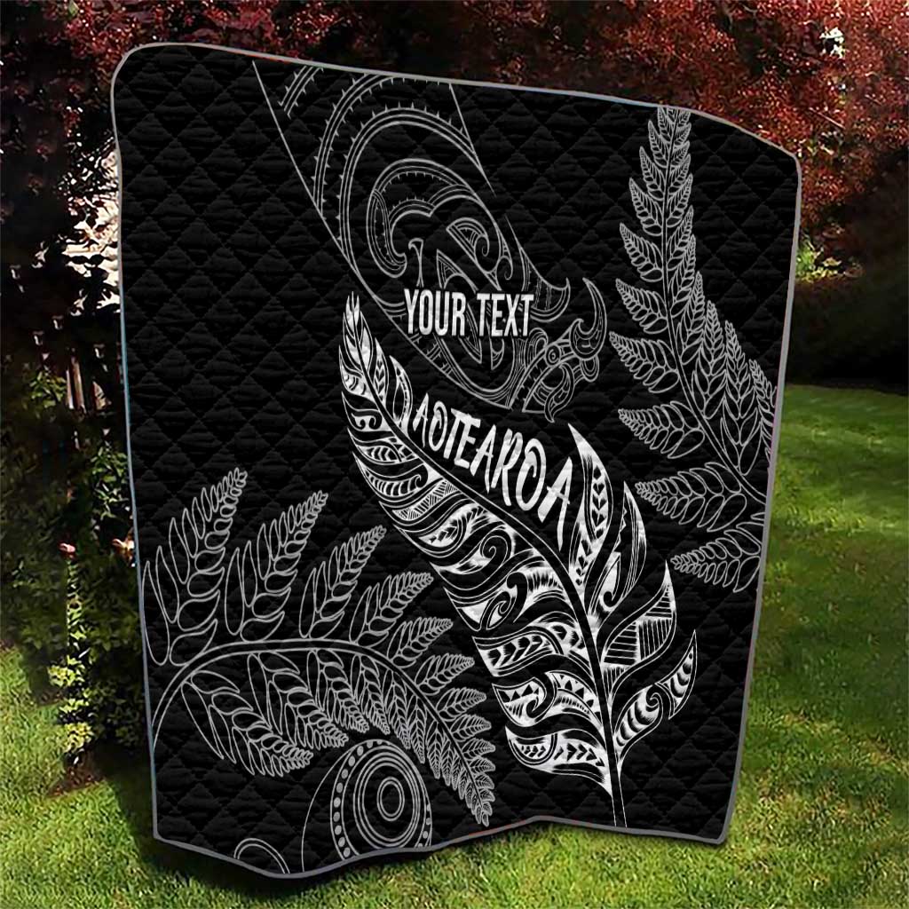 Aotearoa Personalized Lawn Bowls Maori Quilt New Zealand Black Tribal Silver Fern - Polynesian Pride