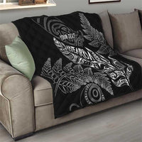 Aotearoa Personalized Lawn Bowls Maori Quilt New Zealand Black Tribal Silver Fern - Polynesian Pride