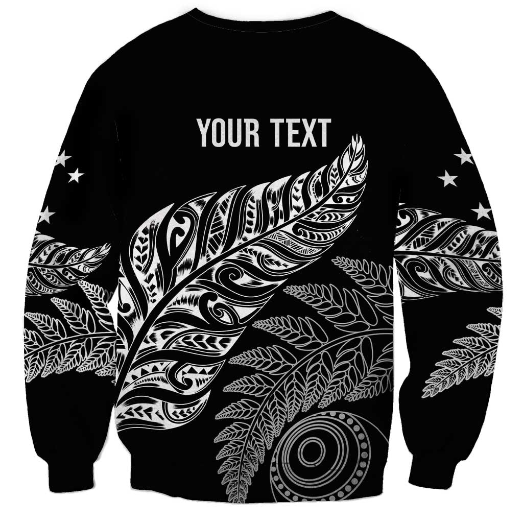 Aotearoa Personalized Lawn Bowls Maori Sweatshirt New Zealand Black Tribal Silver Fern - Polynesian Pride