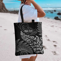 Aotearoa Personalized Lawn Bowls Maori Tote Bag New Zealand Black Tribal Silver Fern - Polynesian Pride