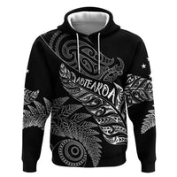 Aotearoa Personalized Lawn Bowls Maori Zip Hoodie New Zealand Black Tribal Silver Fern - Polynesian Pride