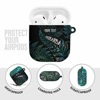 Aotearoa Personalized Lawn Bowls Maori AirPods Case New Zealand Paua Shell Tribal Silver Fern - Polynesian Pride