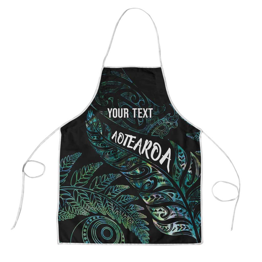 Aotearoa Personalized Lawn Bowls Maori Apron New Zealand Paua Shell Tribal Silver Fern - Polynesian Pride