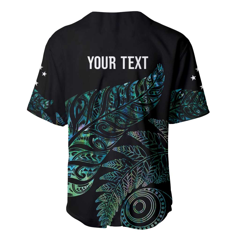 Aotearoa Personalized Lawn Bowls Maori Baseball Jersey New Zealand Paua Shell Tribal Silver Fern - Polynesian Pride