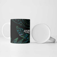 Aotearoa Personalized Lawn Bowls Maori Ceramic Mug New Zealand Paua Shell Tribal Silver Fern - Polynesian Pride