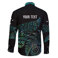 Aotearoa Personalized Lawn Bowls Maori Family Matching Long Sleeve Bodycon Dress and Hawaiian Shirt New Zealand Paua Shell Tribal Silver Fern - Polynesian Pride