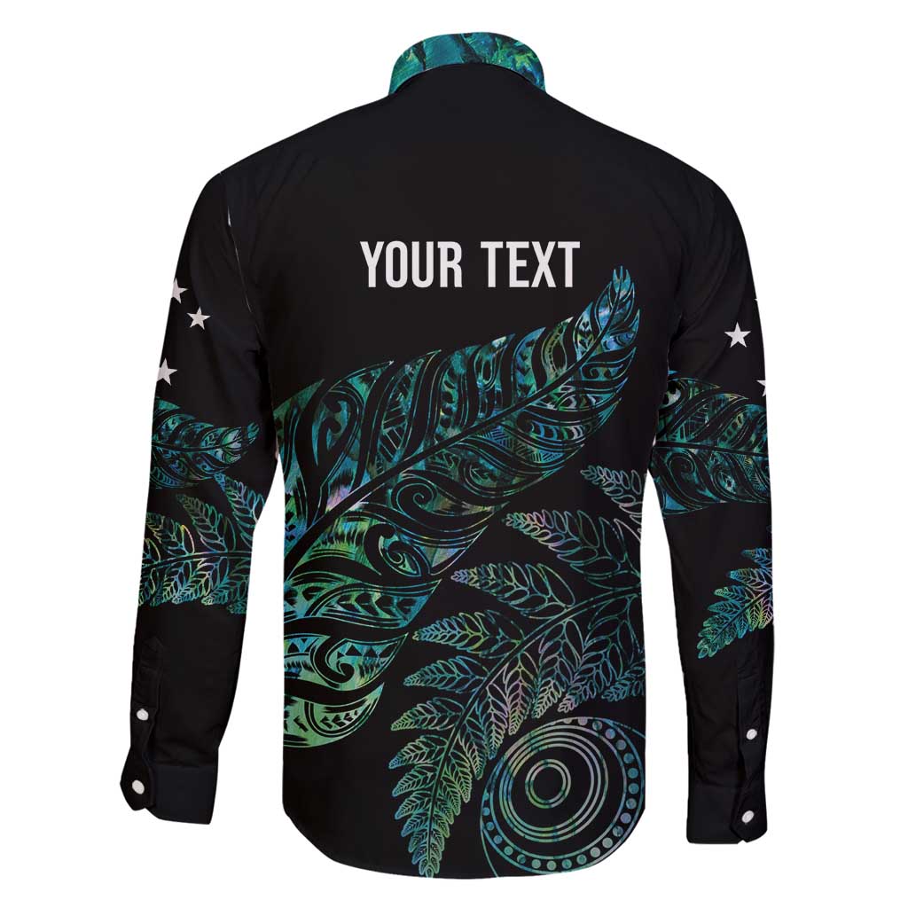 Aotearoa Personalized Lawn Bowls Maori Family Matching Off Shoulder Short Dress and Hawaiian Shirt New Zealand Paua Shell Tribal Silver Fern - Polynesian Pride