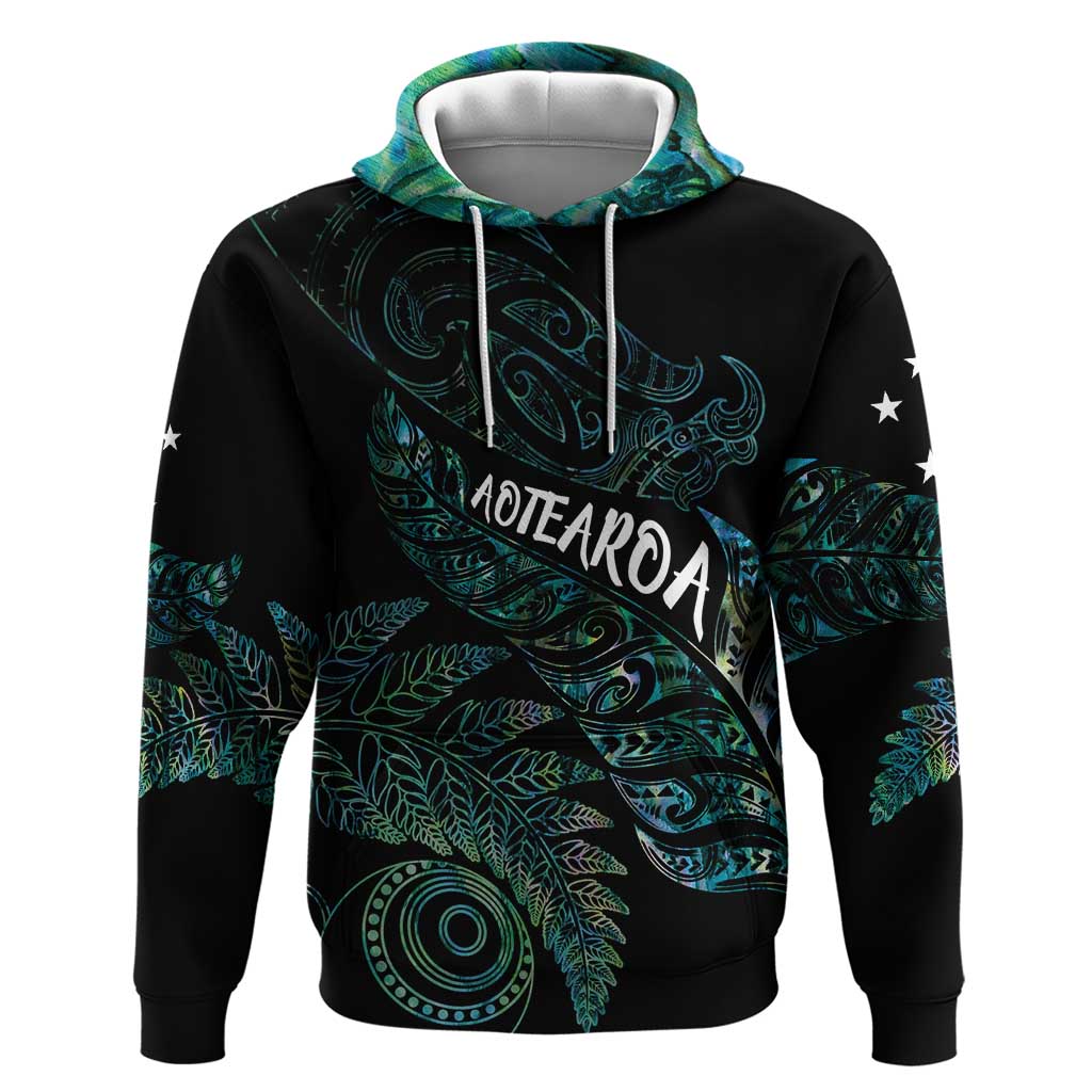 Aotearoa Personalized Lawn Bowls Maori Hoodie New Zealand Paua Shell Tribal Silver Fern - Polynesian Pride